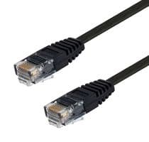 TRD695FLAT-BLK-1 - L-COM - TRD695FLAT-BLK-1 - Ethernet Cable, Cat6, RJ45 Plug to RJ45 Plug, UTP (Unshielded Twisted Pair), Black, 304.8 mm