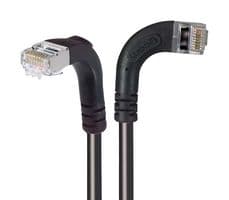 TRD695SRA10BLK-10 - L-COM - TRD695SRA10BLK-10 - Ethernet Cable, Cat6, 90° RJ45 Plug to 90° RJ45 Plug, FTP (Foiled Twisted Pair), Black, 3.05 m
