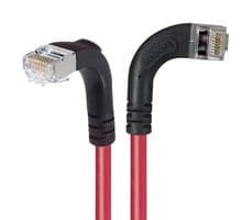 TRD695SRA10RD-2 - L-COM - TRD695SRA10RD-2 - Ethernet Cable, Cat6, 90° RJ45 Plug to 90° RJ45 Plug, FTP (Foiled Twisted Pair), Red, 609.6 mm