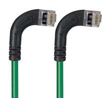 TRD695SRA14GR-3 - L-COM - TRD695SRA14GR-3 - Ethernet Cable, Cat6, 90° RJ45 Plug to 90° RJ45 Plug, FTP (Foiled Twisted Pair), Green, 914.4 mm