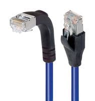 TRD695SRA1BL-3 - L-COM - TRD695SRA1BL-3 - Ethernet Cable, Cat6, 90° RJ45 Plug to RJ45 Plug, FTP (Foiled Twisted Pair), Blue, 914.4 mm, 3 ft