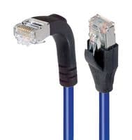 TRD695SRA1BL-5 - L-COM - TRD695SRA1BL-5 - Ethernet Cable, Cat6, 90° RJ45 Plug to RJ45 Plug, FTP (Foiled Twisted Pair), Blue, 1.5 m, 5 ft