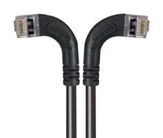 TRD695SRA8BLK-1 - L-COM - TRD695SRA8BLK-1 - Ethernet Cable, Cat6, 90° RJ45 Plug to 90° RJ45 Plug, FTP (Foiled Twisted Pair), Black, 304.8 mm