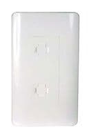 MWP402K-WT - L-COM - MWP402K-WT - Faceplate, 4.7" x 2.8", Modular Wall Plate, RJ45 Connectors, 2