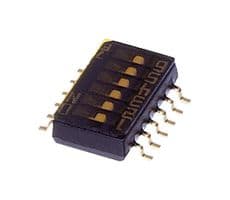 CHS-06TB1 - NIDEC COMPONENTS - CHS-06TB1 - DIP / SIP Switch, 6 Circuits, Slide, Surface Mount, SPST-NO, 6 V, 100 mA
