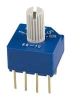 SS-10-16SP-L-AE - NIDEC COMPONENTS - SS-10-16SP-L-AE - Rotary Switch, with Knob, DIP, TH, 6 Position, 1 Pole, 28 °, SS-10 Series