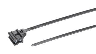 126-00000 T50SOSEC13E-PA66HS-BK - HELLERMANNTYTON - 126-00000 T50SOSEC13E-PA66HS-BK - Cable Tie, 1-Piece Fixing, Nylon 6.6 HS (Polyamide 6.6 HS) (Heat Stabilised), Black, 160 mm, 4.6 mm
