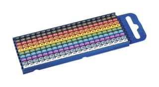 561-00100 WIC0-0-9-PA66-SPECIAL - HELLERMANNTYTON - 561-00100 WIC0-0-9-PA66-SPECIAL - Wire Marker, Snap On Pre Printed, 0 to 9, Black / White, Multiple Colours, 5mm x 5.5mm, 2.2 mm