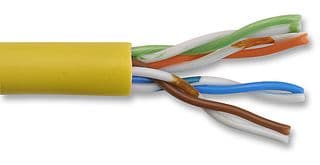 900218JA0000FE0100 - DRAKA - 900218JA0000FE0100 - Networking Cable, U/UTP Patch, Yellow PVC, Unscreened, Cat5e, 26 AWG, 328 ft, 100 m