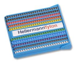 518-06025 HGPC2-5-PVC-SPECIAL - HELLERMANNTYTON - 518-06025 HGPC2-5-PVC-SPECIAL - Wire Marker, Helagrip, Slide On Pre Printed, 0-9 / A-Z / Standard Electrical Symbols, Black