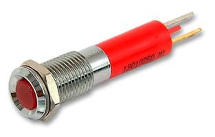 19010253 - CML INNOVATIVE TECHNOLOGIES - 19010253 - LED Panel Mount Indicator, Satin Chrome Bezel, Red, 12 VDC, 8 mm, 20 mA, 13 mcd, IP67