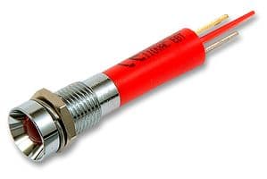 19500230 - CML INNOVATIVE TECHNOLOGIES - 19500230 - LED Panel Mount Indicator, Satin Chrome Bezel, Red, 230 VAC, 8 mm, 3 mA, 22 mcd, IP67