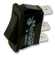 C1520ATAAA - BULGIN / PARTNER STOCK - C1520ATAAA - Rocker Switch, On-Off-On, SPDT, Non Illuminated, Panel Mount, Black, 1500 Series