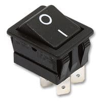 C1350ATAAB - BULGIN / PARTNER STOCK - C1350ATAAB - Rocker Switch, Off-On, DPST, Non Illuminated, Panel Mount, Black, 1350 Series