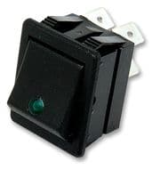 C1553PTNAO - BULGIN / PARTNER STOCK - C1553PTNAO - Rocker Switch, Off-On, DPST, Illuminated, Panel Mount, Black, 1550 Series