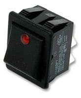 C1553PTNAB - BULGIN / PARTNER STOCK - C1553PTNAB - Rocker Switch, Off-On, DPST, Illuminated, Panel Mount, Black, 1550 Series
