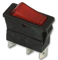 C5503ATNAB - BULGIN / PARTNER STOCK - C5503ATNAB - Rocker Switch, Off-On, SPST, Illuminated, Panel Mount, Red, 5500 Series