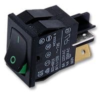 6211591909G - CARLING - 6211591909G - Rocker Switch, Off-On, DPST, Non Illuminated, Panel Mount, Black, 621 Series