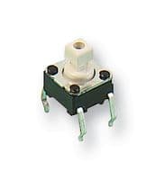 B3F-1050 - OMRON ELECTRONIC COMPONENTS - B3F-1050 - Tactile Switch, B3D Series, Top Actuated, Through Hole, Plunger for Cap, 100 gf, 50mA at 24VDC