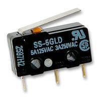 SS-5GLD - OMRON ELECTRONIC COMPONENTS - SS-5GLD - Microswitch, Snap Action, Lever, SPDT, Solder, 5 A, 250 V