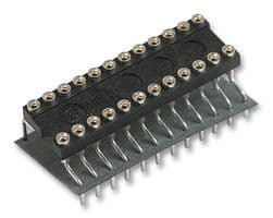 1107254-24 - ARIES - 1107254-24 - IC & Component Socket, 24 Contacts, Adaptor, 2.54 mm, 1107254, 15.24 mm, Beryllium Copper