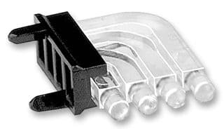 1296.1004 - MENTOR - 1296.1004 - Light Pipe, Miniature Multiple Display, 2.8 mm, 4 Pipes, Circular, Surface, Transparent
