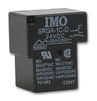 SRGA-1C-SL-24VDC - IMO PRECISION CONTROLS - SRGA-1C-SL-24VDC - General Purpose Relay, SRG Series, Power, Non Latching, SPDT, 24 VDC, 20 A