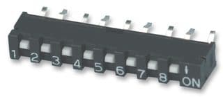 SIP-08T - MULTICOMP PRO - SIP-08T - DIP / SIP Switch, 8 Circuits, Slide, Through Hole, SPST, 50 V, 10 mA