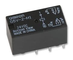 G5V-2-H1  DC24 - OMRON ELECTRONIC COMPONENTS - G5V-2-H1  DC24 - Signal Relay, 24 VDC, DPDT, 1 A, G5V-2 Series, Through Hole, Non Latching