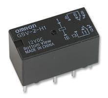 G5V-2-H1  DC12 - OMRON ELECTRONIC COMPONENTS - G5V-2-H1  DC12 - Signal Relay, 12 VDC, DPDT, 1 A, G5V-2 Series, Through Hole, Non Latching