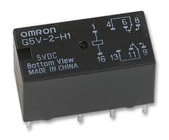 G5V-2-H1  DC5 - OMRON ELECTRONIC COMPONENTS - G5V-2-H1  DC5 - Signal Relay, 5 VDC, DPDT, 1 A, G5V-2 Series, Through Hole, Non Latching