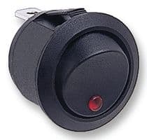 R13112BLAB - BULGIN / PARTNER STOCK - R13112BLAB - Rocker Switch, On-Off, SPST, Illuminated, Panel Mount, Black, R13 Series