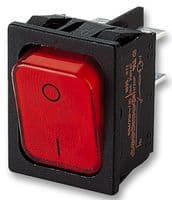 1835.3112 - MARQUARDT - 1835.3112 - Rocker Switch, Off-On, DPST, Illuminated, Panel Mount, Red, 1830 Series