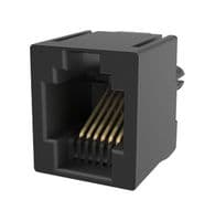 RJE08166041MH - AMPHENOL COMMUNICATIONS SOLUTIONS - RJE08166041MH - Modular Connector, RJ11 / RJ12 / RJ14 / RJ25 Jack, 1 x 1 (Port), 6P6C, Cat3, IP20