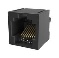 RJE08188041E - AMPHENOL COMMUNICATIONS SOLUTIONS - RJE08188041E - Modular Connector, RJ45 Jack, 1 x 1 (Port), 8P8C, Cat3, IP20, Through Hole Mount