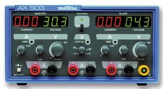 AX0503A - METRIX - AX0503A - Bench Power Supply, AX503, Adjustable, 3 Output, 2.7 V, 30 V, 2.5 A, 5 A