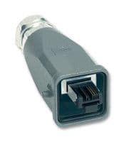 09 45 115 1100 - HARTING - 09 45 115 1100 - Modular Connector, RJ45 Plug, 1 x 1 (Port), 4P4C, Cat5, IP65, IP67, Cable Mount