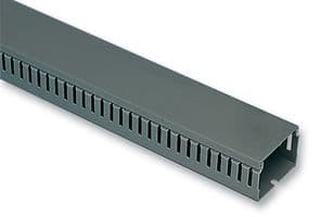 184-10168 HTWD-PN-80X60-PVC-GY - HELLERMANNTYTON - 184-10168 HTWD-PN-80X60-PVC-GY - Trunking, Single, 60 mm (H) x 80 mm (W) x 2 m (L), Grey, PVC, Narrow Slot Series