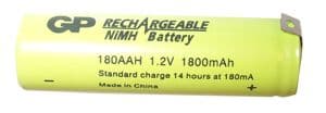GP180AAHHB - GP BATTERIES - GP180AAHHB - Rechargeable Battery, Single Cell, 1.2 V, Nickel Metal Hydride, 1.8 Ah, AA, Opposing Tags, 1