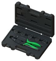 MP009830 - MULTICOMP PRO - MP009830 - Ratchet Crimp Tool Kit, 5 Dies and Tool Box, 220mm L, Carbon Steel, Black