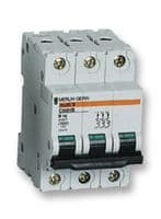 C60HB302 - MERLIN GERIN - C60HB302 - Thermal Magnetic Circuit Breaker, 2 A, 3 Pole, 415 VAC, DIN Rail