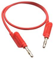 22.170-.25M-2 - MUELLER ELECTRIC - 22.170-.25M-2 - Banana Test Lead, 4mm Stackable Banana Plug, 4mm Stackable Banana Plug, 9.8 ", 250 mm, Red, 32 A