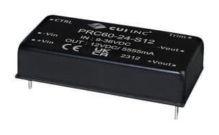 PRC60-24-S12 - CUI - PRC60-24-S12 - Isolated Through Hole DC/DC Converter, ITE & Railway, DIP, 4:1, 60 W, 1 Output, 12 VDC