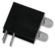 553-0122-200F - DIALIGHT - 553-0122-200F - Circuit Board Indicator, Green, 2 LEDs, Through Hole, T-1 (3mm), 10 mA, 12.6 mcd