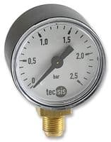 1420072024 - TECSIS - 1420072024 - Pressure Gauge, 0 Bar to 2.5 Bar, G1/8" Connection, 50mm