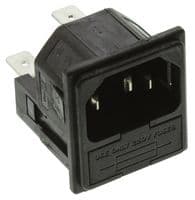 PF0033/20/63 - BULGIN / PARTNER STOCK - PF0033/20/63 - Un-Filtered IEC Power Entry Module, IEC C14, General Purpose, 10 A, 250 VAC, 2-Pole Fuse Holder
