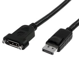 DPPNLFM3PW - STARTECH - DPPNLFM3PW - Audio / Video Cable Assembly, DisplayPort Plug, DisplayPort Receptacle, 36 ", 900 mm, Black
