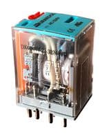 DX4-2014-23-1024-WTL - DURAKOOL - DX4-2014-23-1024-WTL - Power Relay, w/LED, 4PDT, 24 VDC, 5 A, DX4 Series, Socket, Non Latching