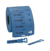 556-80586 TAGPU12X74-LOOP-PUR-BU - HELLERMANNTYTON - 556-80586 TAGPU12X74-LOOP-PUR-BU - Wire Marker, PK 500, Thermal Transfer, Blank (No Legend), Blue, 74mm x 12mm, 8 mm