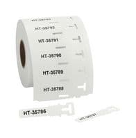 556-80584 TAGPU12X74-LOOP-PUR-WH - HELLERMANNTYTON - 556-80584 TAGPU12X74-LOOP-PUR-WH - Wire Marker, PK 500, Thermal Transfer, Blank (No Legend), White, 74mm x 12mm, 8 mm